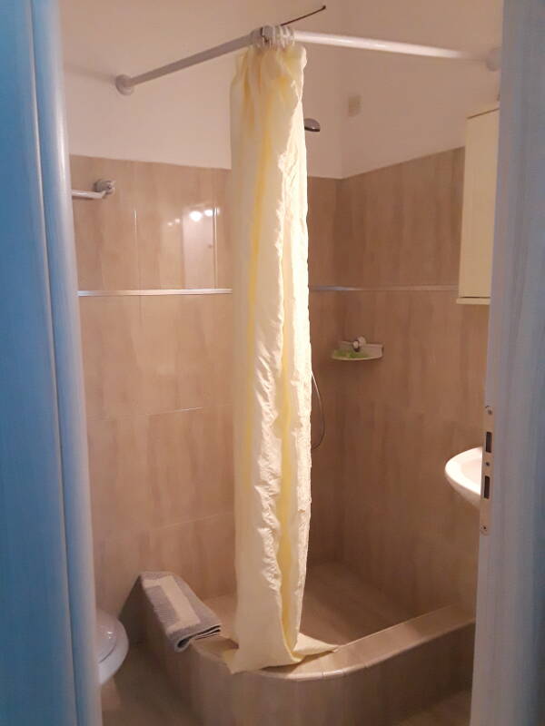 Shower in Apartments Papafotis in Alinda in Leros.