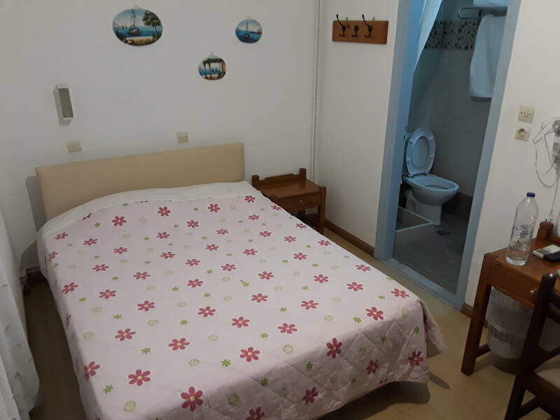 My room at Villa Zacharo in Skala on Patmos.
