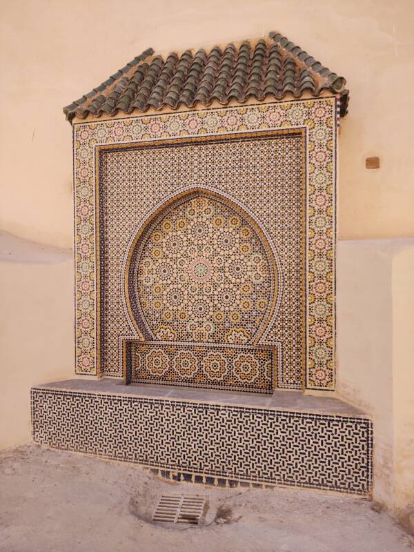 Fountain in the outer wall of Dar el-Makhzen in Meknès.