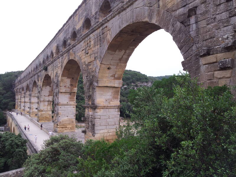 Pont du Gard, Roman aqueduct in southern France.
