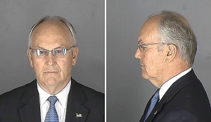 U.S. Republican Senator Larry Craig, arrested for soliciting gay sex in an airport restroom.