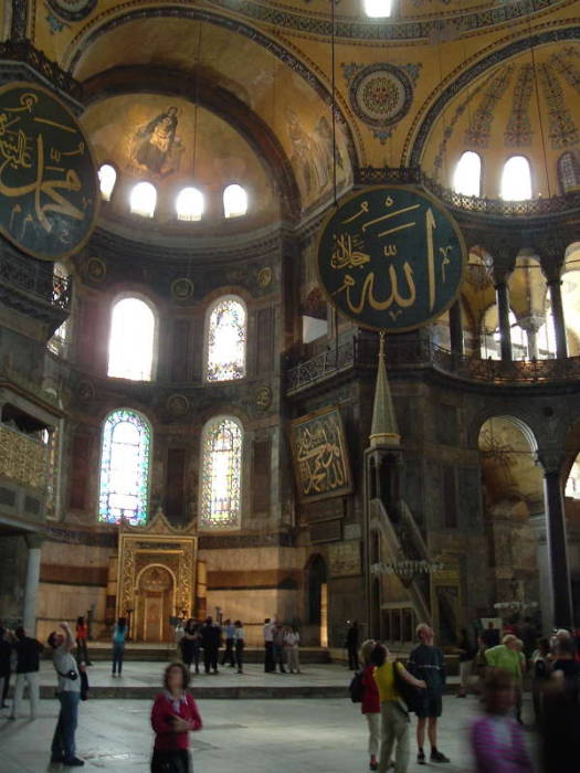 Interior of the Haghia Sofia, the Ayasofya in İstanbul.