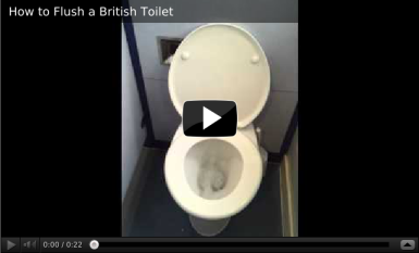 How to flush a British toilet with its siphon action.