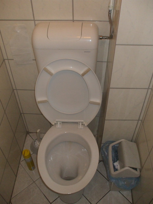 Toilet in the Radio Inn in Budapest, Hungary.