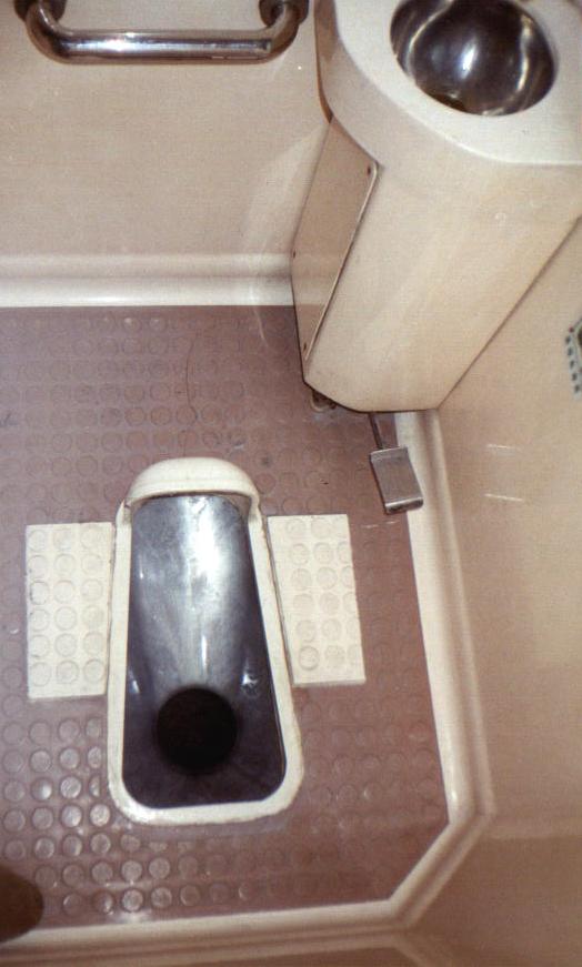 Chinese train squat toilet.