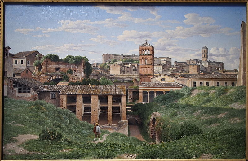 1814 oil on canvas by Christoffer Wilhelm Eckersberg showing the Cloaca Maxima, in the National Gallery of Art, Washington, from https://en.wikipedia.org/wiki/File:View_of_the_Cloaca_Maxima_Rome_1814.jpg