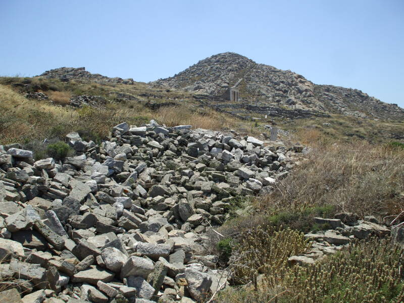 Two peaks on the sacred island of Delos.