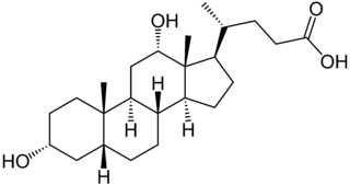 Deoxycholic acid, from https://en.wikipedia.org/wiki/Deoxycholic_acid