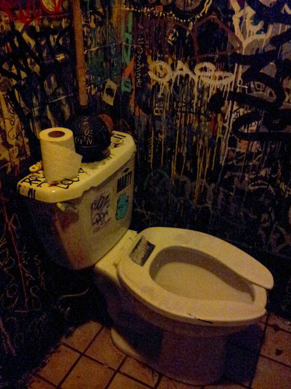 Toilet at Iggy's bar on the Lower East Side in New York.