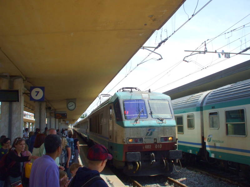 Italian train in the Firenze station.