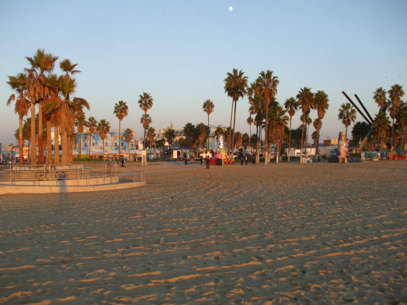 Sunset at Venice Beach, California.