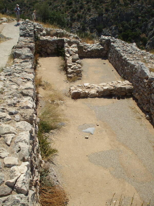 Royal bedchamber in the main palace at Mycenae.
