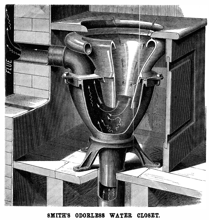 1875 design for an odorless toilet.