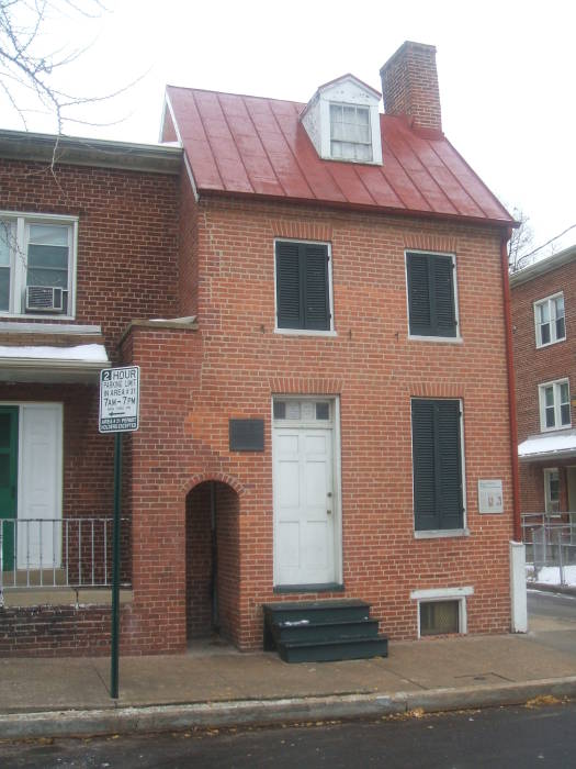 Edgar Allan Poe's home at 203 Amity Street in West Baltimore, Maryland.