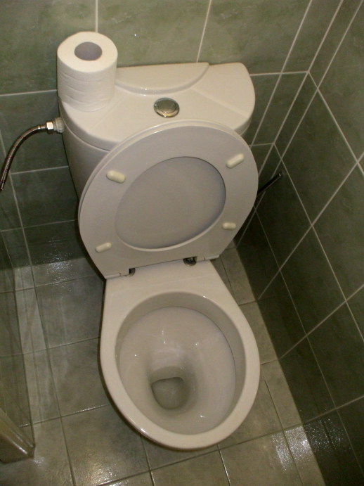 Toilet in Hotel Anna in Prague, Czech Republic.