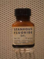 A small bottle of stannous fluoride.