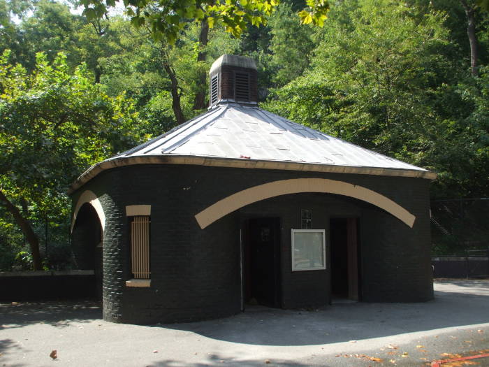 Public toilet building at Jackie Robinson Park in Harlem.