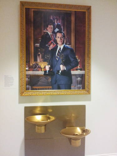 Stephen Colbert's trompe l'oiel portrait, in the American Portrait Gallery.