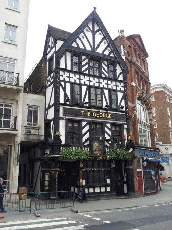 Exterior of The George Pub in London.