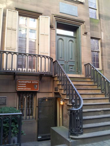 Exterior of Theodore Roosevelt's childhood home at 28 East 20th Street in New York.