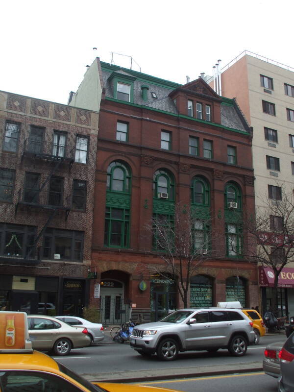 Exterior of 'Tne Bunker', 222 Bowery, William S Burroughs' home in a former YMCA.