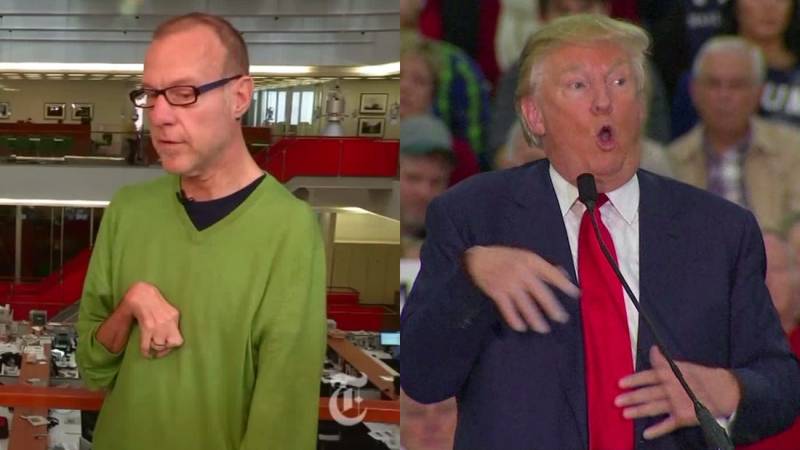 Trump mocking the disabled.