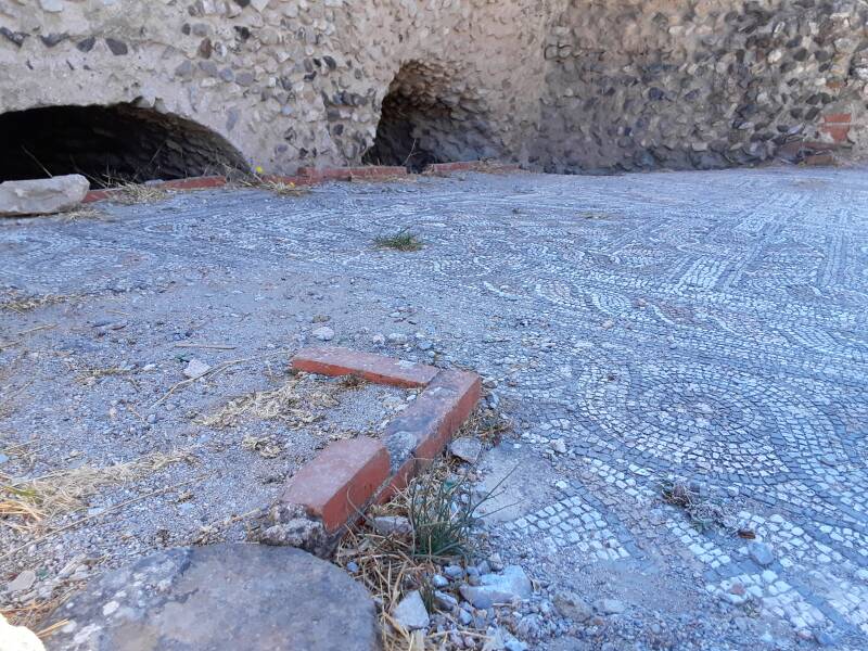 Mosaic floor in the bath in the Western Excavation Site in ancient Kos.