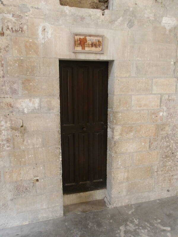 Entrance to the garde-robe or elevated privy in the Palais des Papes in Avignon.