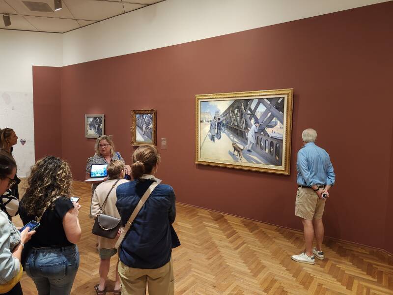 'Le Pont de l'Europe' or 'The Europe Bridge' by Gustave Caillebotte.