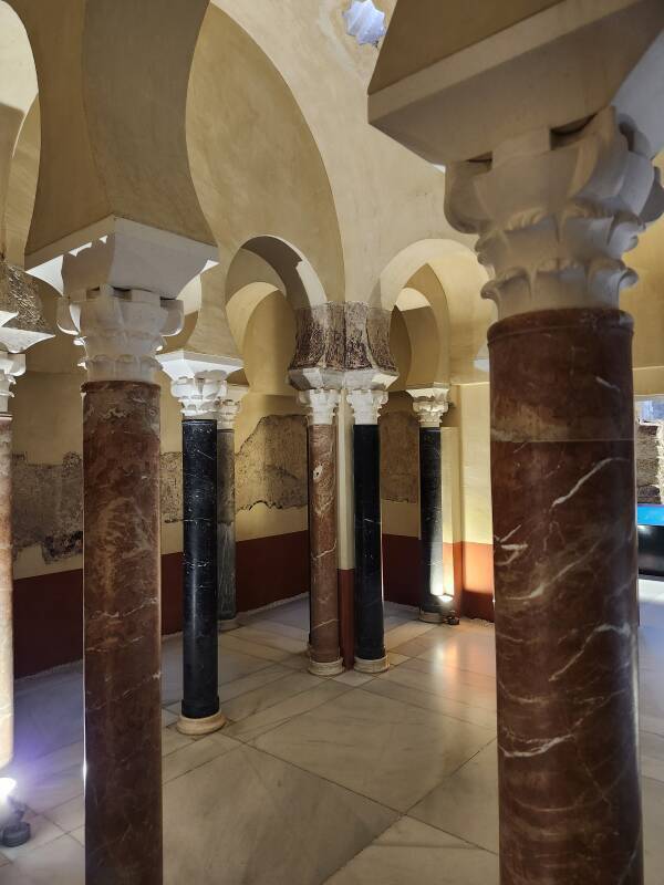 Columns and arches of the Warm Room.