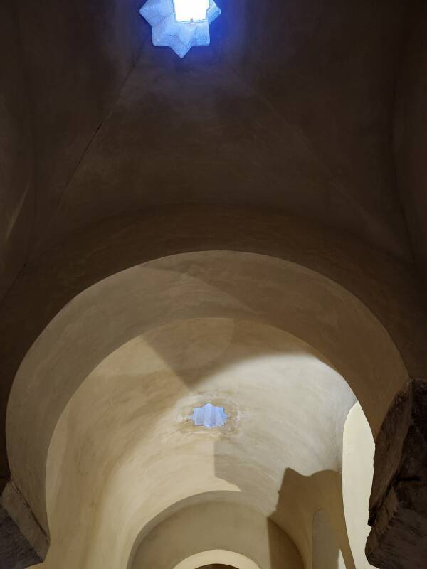 Star-shaped skylight in the Warm Room.