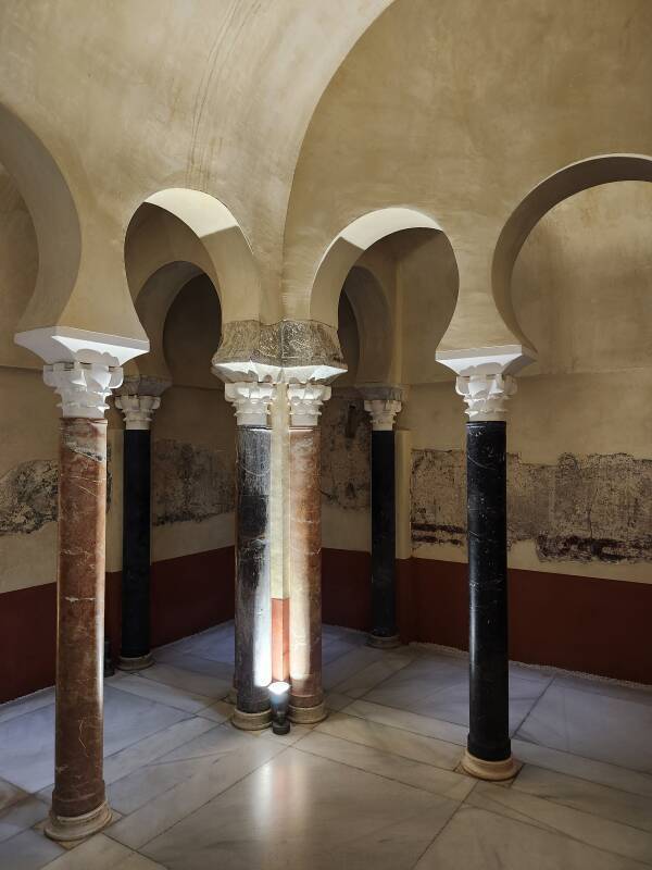 Columns and arches of the Warm Room.