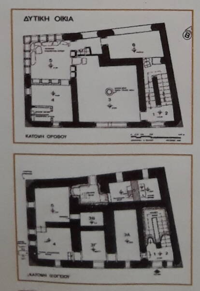 Floor plan of the Western House in prehistoric Akrotiri