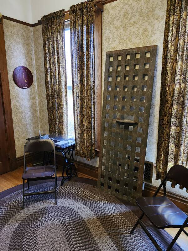 Small study with jail cell door from the jail at Woodstock, Illinois.