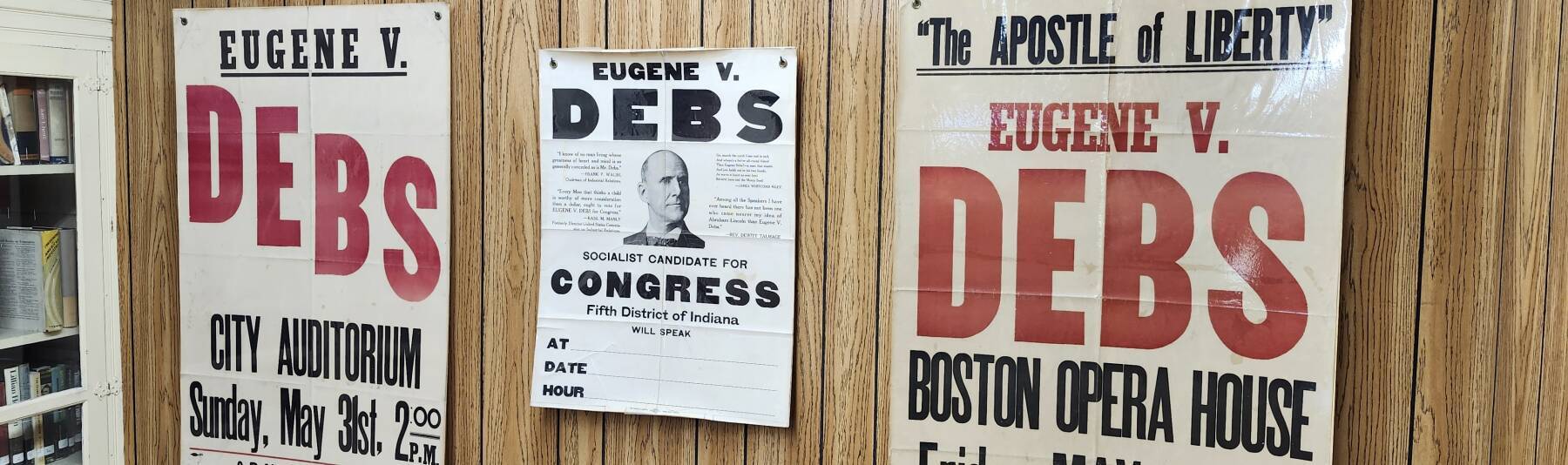 Posters promoting public addresses by Eugene V. Debs.