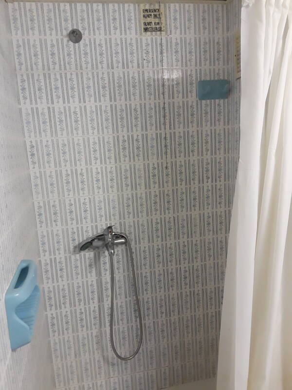 Shower in the Paradise Hotel in Kos.