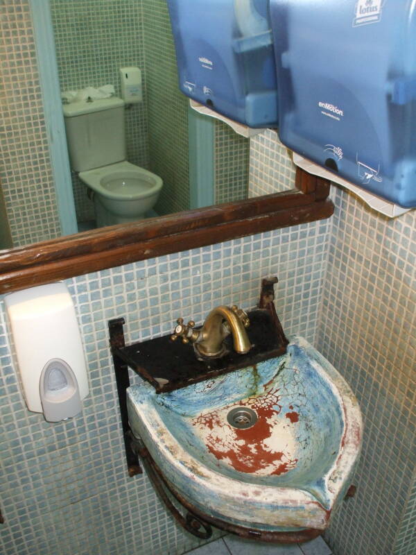 Sink and toilet at Blu.Blu on the Greek island of Mykonos.