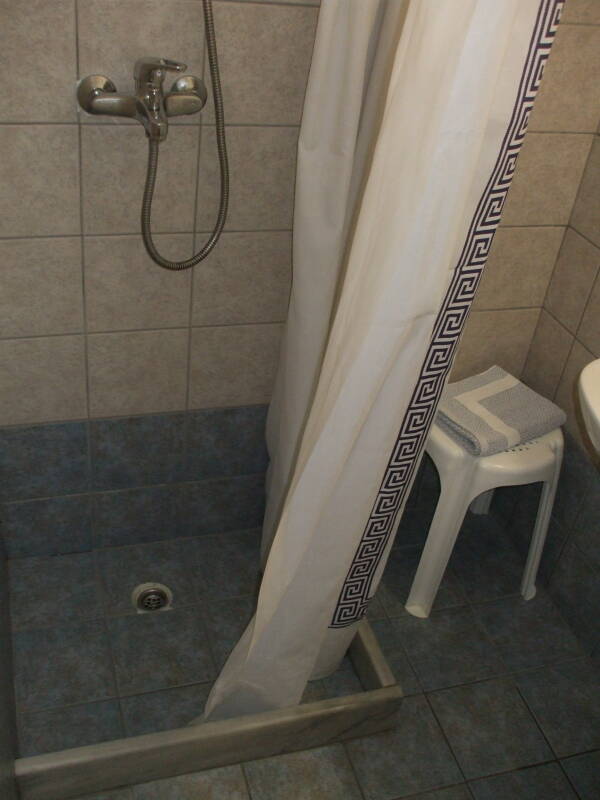 Bathroom at the Philippi Hotel on the Greek island of Mykonos.
