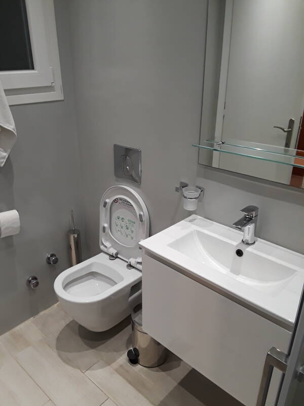 Bathroom in an apartment on Naxos.