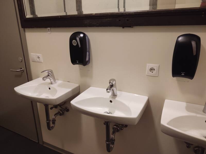 Sinks at Kex Hostel in Reykjavík.