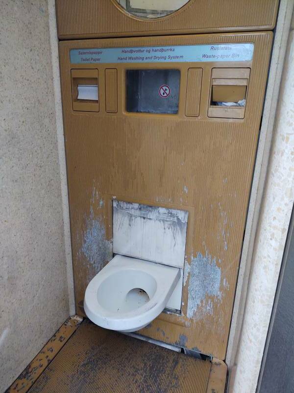 Automated public toilet in Reykjavík.