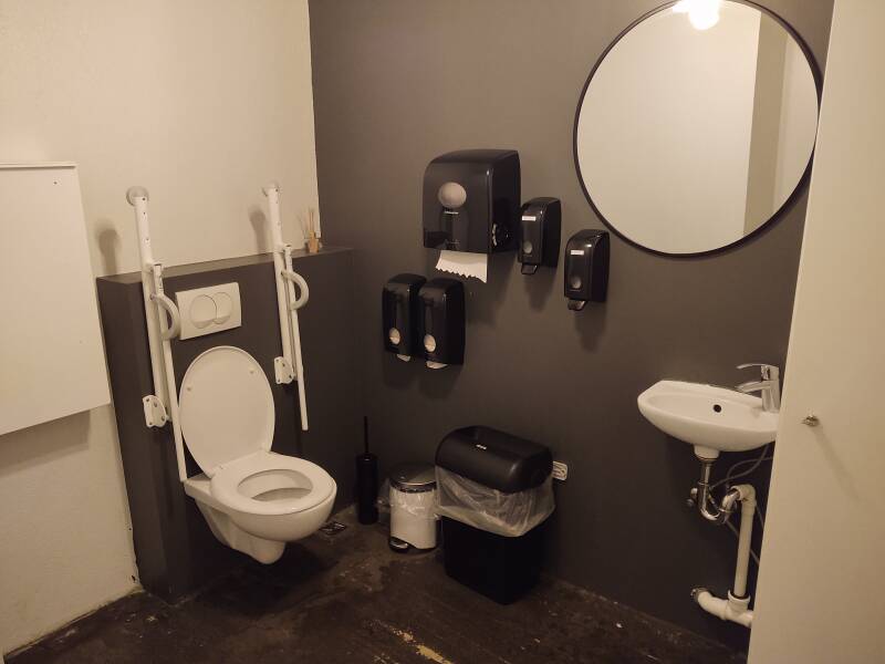 Toilet at Smiðjan Brugghús brewpub in Vík.