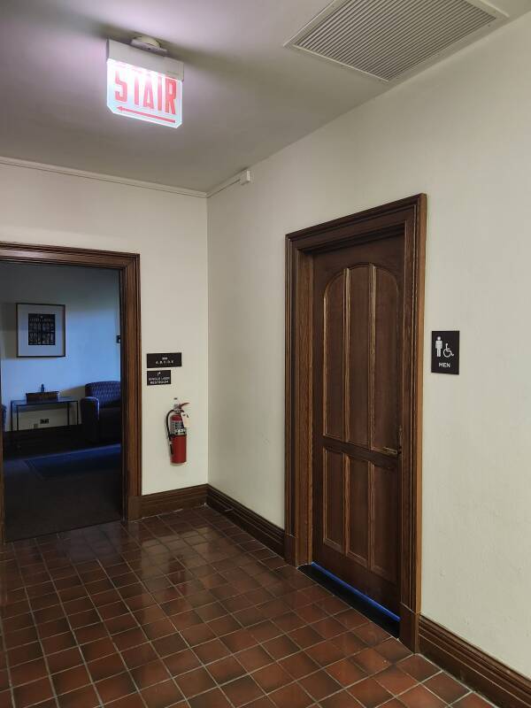 Third floor men's room in Swift Hall.