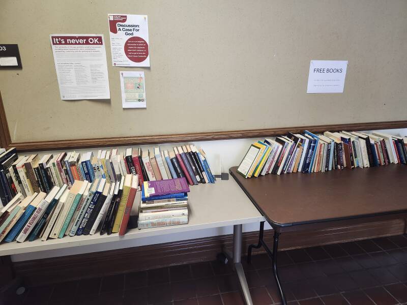 A table of free books in Stuart Hall.