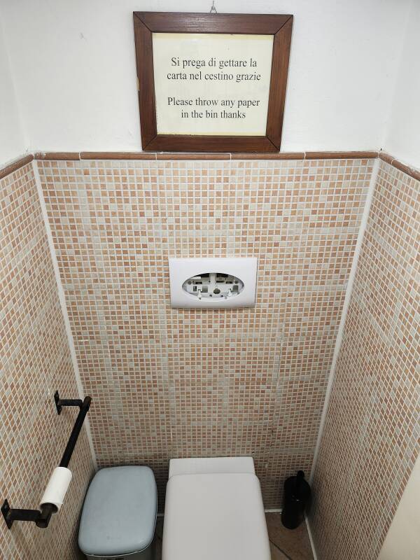 Toilet in a café in Agrigento.