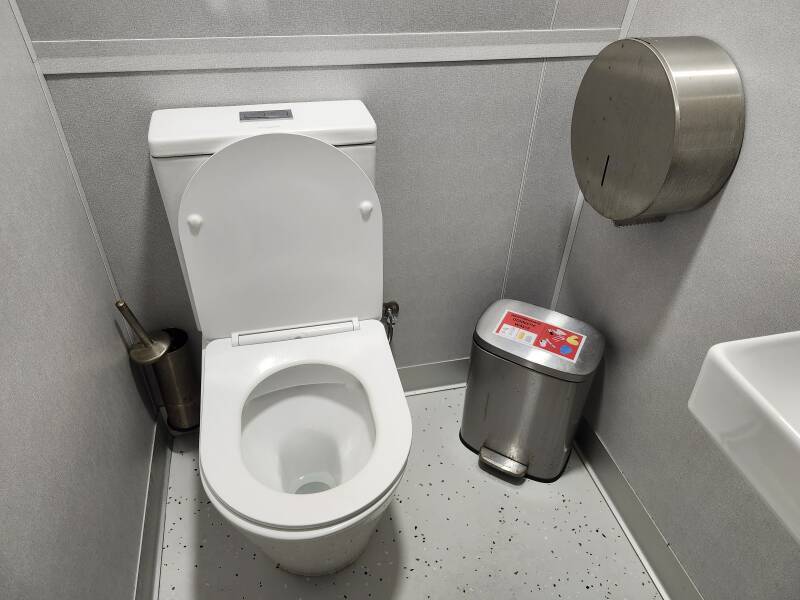 Toilet on board a high-speed ferry.