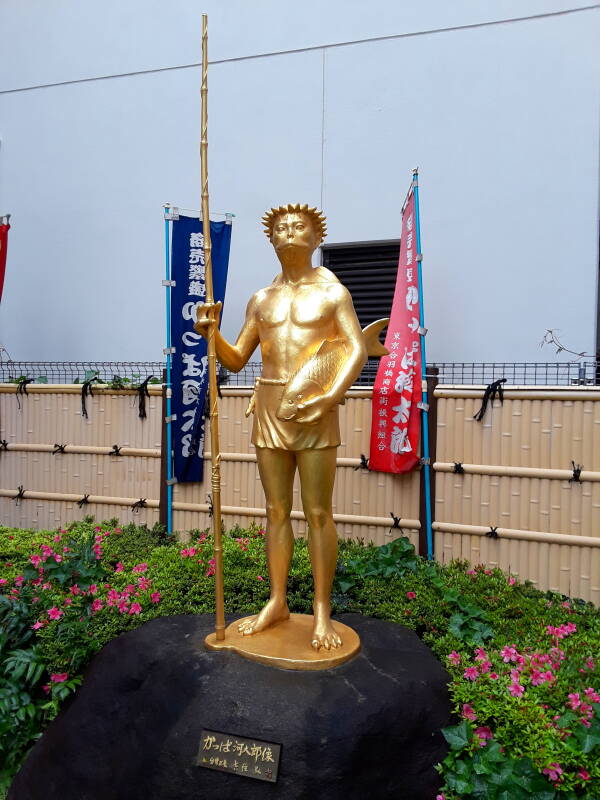 Golden Kappa statue in Tokyo Asakusa district.