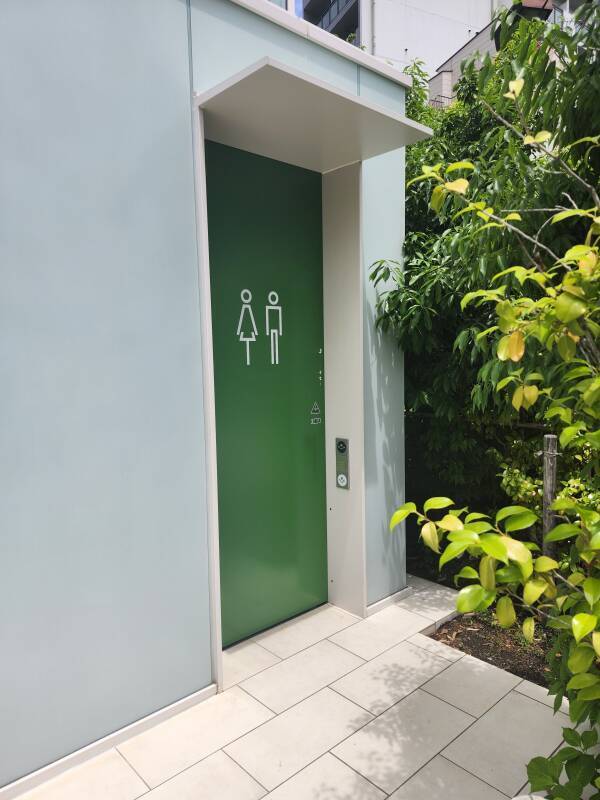 Entry to conventional (non-fully-accessible) toilet.