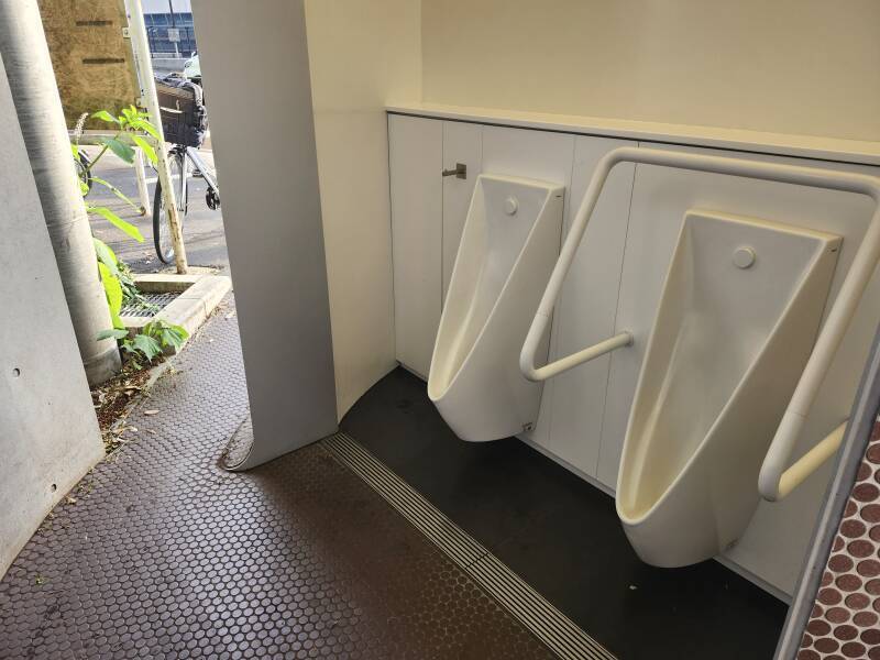 Urinals at Yoyogi Hachiman Public Toilet.