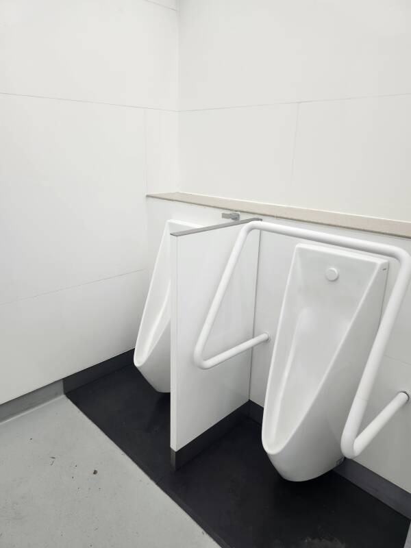 Urinals inside the Jingūmae Public Toilet.